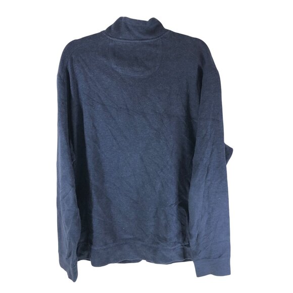 Tommy Bahama Mens 1/4 Zip Pullover Cotton Blend Blue XL - Picture 2 of 4